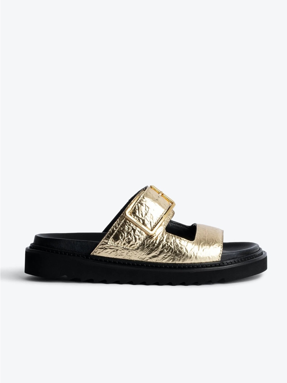 Zadig&Voltaire Black and Gold Slides
